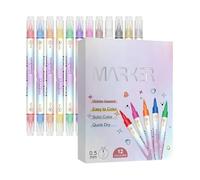 Manicure Paint Markers - Quick Dry Drawing Set, Twelve Vibrant Colors With Fine And Broad Points, Nonpoisonous Liquid Ink, Detail Dotting Accessory, For Kids Adults Gel Styling