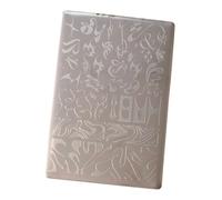 Manicure Plate with Etched French Graffiti, Stainless Steel Stamping Tool for Wipe-Clean Upkeep, Booth Service, Travel Pouch Storage Manicure Template French Tip Stamper Graffiti Fit