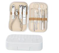 Manicure Set 12Pcs Colorful Stainless Steel Nail Scissors Manicure Tools Nail Clipper Set Pedicure Care Cuticle Nipper Travel Kit Nail Art Nail Clipper Kit(White)