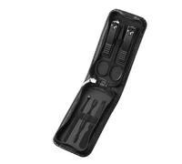 Manicure Set 6 Pcs Portable Luxury Manicure Sets Pedicure Tools Bright Black Nail Clipper Set Personal Care Tools Eyebrow Scissors Nail Clipper Kit(Black)
