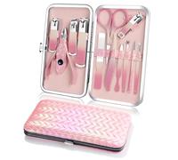 Manicure Set DUAIU 12Pcs Nail Clippers Kit, Professional Stainless Steel Pedicure Set Nail Grooming Kit with Storage Travel Case, Fashion Manicure Set for Women Men