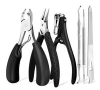 Manicure Set for Seniors and Men, 6 Pieces Pedicure Set for Thick and Deep Ingrown Toenails, Nail Scissors, Toenails with Long Handle, Professional Care Tool BAODANBUTING