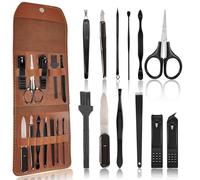 Manicure Set Glamour Manicure Pedicure Kit Nail Clippers, 12Pcs Professional Stainless Steel Grooming Kit for Men Women Nail Care Tools for Home and Travel