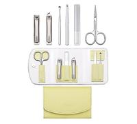 Manicure Set，Nail Clipper Set， Manicure Kit For Women Pack Of 6 Multicolor Stainless Steel With Leather Case(Yellow)