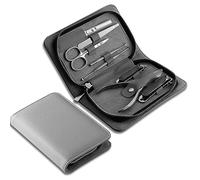 Manicure Set，Nail Clipper Set， Manicure Set Pack Of 8 Stainless Steel Multicolor With Leather Travel Case(Gris)