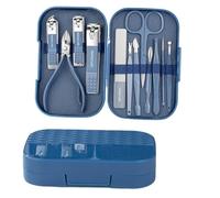 Manicure Set，Nail Clipper Set， Pack Of 12 Multicolor Stainless Steel Nail Clipper Set(Blue)