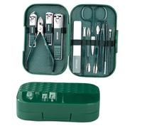 Manicure Set，Nail Clipper Set， Pack Of 12 Multicolor Stainless Steel Nail Clipper Set(Green)