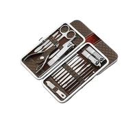 Manicure Set，Nail Clipper Set， Pack Of 18 Stainless Steel Multicolor Manicure Pedicure Nail Clipper Set(Bruin)