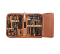 Manicure Set，Nail Clipper Set， Pack Of 26 Multicolor Stainless Steel Manicure Pedicure Set With Travel Case(Bruin)