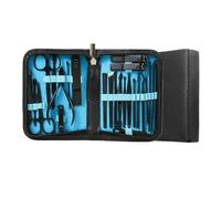 Manicure Set，Nail Clipper Set， Pack Of 26 Multicolor Stainless Steel Manicure Pedicure Set With Travel Case(Blue)