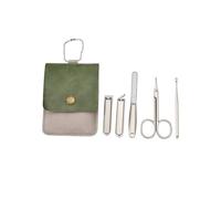 Manicure Set，Nail Clipper Set， Pack Of 5 Stainless Steel Nail Clipper Set Manicure Pedicure Kit Multicolor(Green)