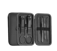 Manicure Set，Nail Clipper Set， Stainless Steel Manicure Pedicure Set With Ear Cleaning Multicolor Pack Of 7(Black)