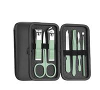 Manicure Set，Nail Clipper Set， Stainless Steel Manicure Pedicure Set With Ear Cleaning Multicolor Pack Of 7(Green)