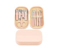 Manicure Set，Nail Clipper Set， Stainless Steel Nail Clipper Set Multicolor Manicure Pedicure Kit(Pink)