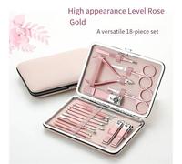Manicure Set Nail Clippers Rose Gold 18piece Diagonal Exfoliating Stainless Steel Manicure Set Household Ear Spoon Scissors for Men and Nail Clipper Kit