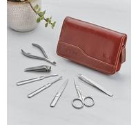 Manicure Set - Personalised 7 Pieces Glamour Gaze Manicure Pedicure Kit Nail Clippers Professional Stainless Steel Cuticle trimmer Grooming Kit for Men Women with Storage Leather Travel Case