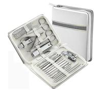 Manicure Set, Professional Nail Clippers Kit, Stainless Steel Cutter Scissor Cuticle Nipper Nail Tools Set Travel Case Kit(White)