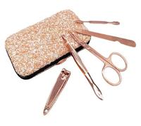 Manicure Set, Professional Nail Clippers Kit, Stainless Steel Nail Clipper Manicure Set, Rose Gold 5-Piece Set