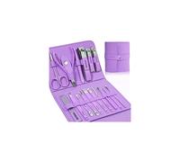 Manicure Set Professional Nail Clippers Pedicure Kit, 16 pcs Stainless Steel Nail Care Tools Grooming Kit with Luxurious Travel Leather Case for Thick