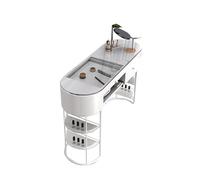Manicure Table Nail Desk,modern Nail Tech Table Station With Storage Drawers & Open Shelves, Professional Nail Beauty Spa Salon Workstation , Glass Top/wooden Desktop，for Nail Salon/office