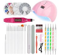 Manicure Tools Set with Professional Nail Drill Machine and UV Dryer Lamp Manicure Essential Gadgets Files Drill Set Files