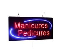 Manicures Pedicures Sign, 24"x12", 60x30cm, TOPKING, LED, Neon, Florescent, Signage, Signboard, Display, Billboard, Screen, Grand Opening, Gift