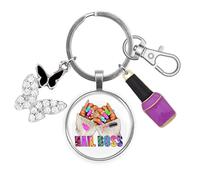 Manicurist Gifts Nail Tech Keychain for Christmas Graduation Retirement Thank You Gifts for Nail Hustler Technician Artist Stylist Women Men Salon Owner Boss Beautician Instructor Cosmetology Jewelry