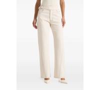 Manière De Voir Loane in cream twist-leg boyfriend jeans with waist adjuster - Neutrals 4-6-8-10-12-14-16