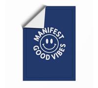 Manifest Good Vibes Typography Unframed Wall Art Print A1 (84.1×59.4cm), Wall Decor for Living Room, Bedroom, Office & Home, Art Gift