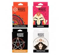 Manifest Magic Candles Spell Candle Bundle Pack, 48 Mini Chime Candles, 4 Intentions, Goddess, Creativity, Black Magic, Guardian Angel, Rituals