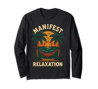 Manifest Relaxation Palm Trees Sunset Vibe Long Sleeve T-Shirt