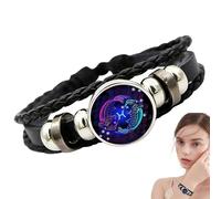 Manifestation Bracelet, 12 Constellation Bracelet, Handmade Woven Multilayer Adjustable PU Leather Bracelets Unisex, Glow In The Dark Bracelets, Portable Constellation Leather Braceletes