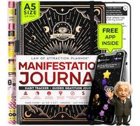 Manifestation Journal - 5 Minute Manifesting & Self Care Journal | 90-Day Undated Daily Planner for Positivity, Affirmations & Gratitude | Guided Mindfulness, Reflection | Vision Board + Stickers