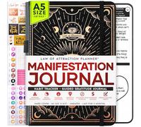 Manifestation Journal - 5 Minute Manifesting & Self Care Journal | 90-Day Undated Daily Planner for Positivity, Affirmations & Gratitude | Guided Mindfulness, Reflection | Vision Board + Stickers
