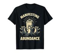 Manifesting Abundance Raccoon Law of Attraction Cosmic Vibes T-Shirt
