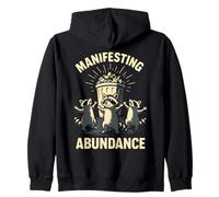 Manifesting Abundance Raccoon Law of Attraction Cosmic Vibes Zip Hoodie