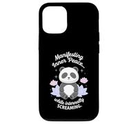 Manifesting Inner Peace While Screaming Funny Panda Case for iPhone 12/12 Pro