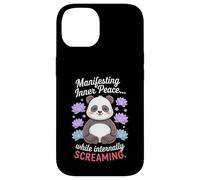 Manifesting Inner Peace While Screaming Funny Panda Case for iPhone 14