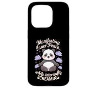 Manifesting Inner Peace While Screaming Funny Panda Case for iPhone 15 Pro