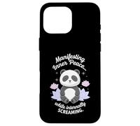 Manifesting Inner Peace While Screaming Funny Panda Case for iPhone 16 Pro Max
