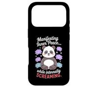 Manifesting Inner Peace While Screaming Funny Panda Case for iPhone 17 Pro