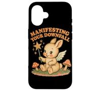 Manifesting Your Downfall Cute Evil Bunny Graphic Case for iPhone 16
