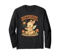 Manifesting Your Downfall Cute Evil Bunny Graphic Long Sleeve T-Shirt