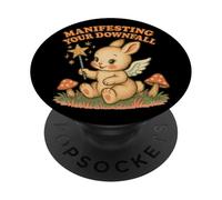 Manifesting Your Downfall Cute Evil Bunny Graphic PopSockets Adhesive PopGrip