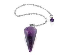 MANIFO Natural Amethyst Crystal Pendulum Faceted Point Gemstone Reiki Healing Pendulums for Dowsing Scrying