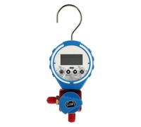 Manifold Digital Pressure Gauge with Display for Refrigeration Testing | Portable Auxiliary Instrument, Stable Performance, Blue Plastic and Copper Build, for Maintenance of Refrigeration Equipment