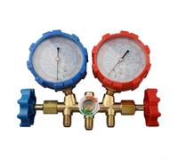 Manifold Gauge Kit for Automotive and for HVAC Air Conditioning Systems, Dual Brass Port with R410A/R32/R404A/R134A Pressure Gauges, Colour-C(C)