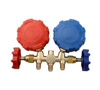 Manifold Gauge Kit for Automotive and for HVAC Air Conditioning Systems, Dual Brass Port with R410A/R32/R404A/R134A Pressure Gauges, Colour-C(B)