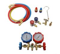 Manifold Gauge Kit HVAC Air Conditioning Testing Tool Set AC Manifold Gauge Set Diagnostic Tool With Brass Valves For R410A R32 R404A For R134A With Hook And Brass Construction(C)