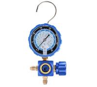 Manifold Gauge Pressure Valve for R22/R410A//R134A Red | Features dual pressure scale up to 55 bar with brass connectors and portable hook.